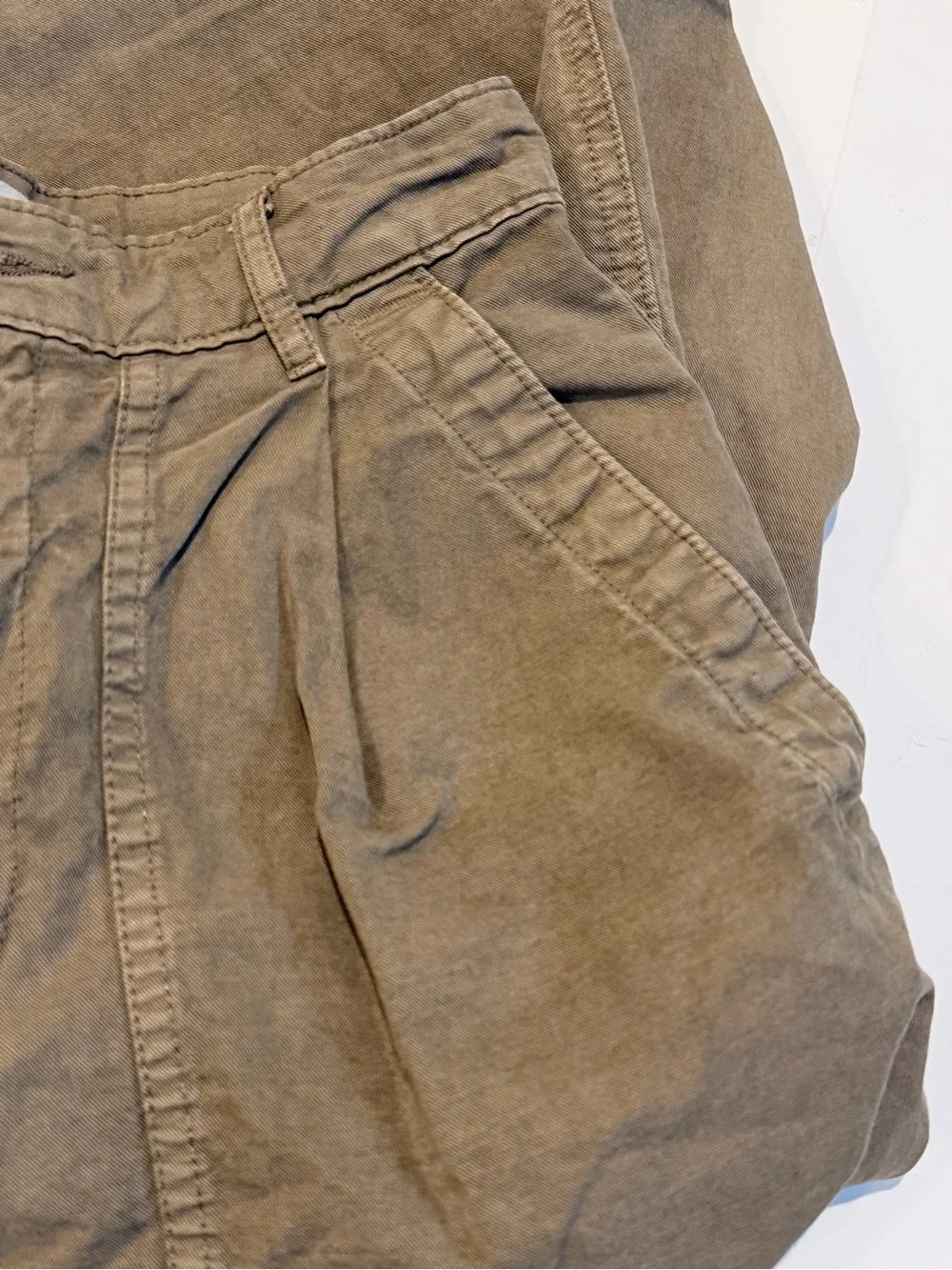 Everlane Organic Cotton Linen Utility Wide Leg Tourist Pants Khaki Size 00